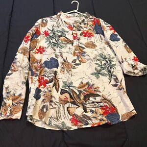 Floral Print Men's Shirt